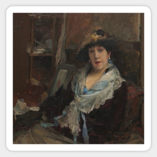 Marie Samary of the Odeon Theater by Jules Bastien-Lepage Sticker